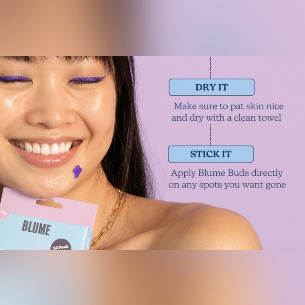 Blume Buds Power Patches 12 Pack for Acne-Prone Skin Vegan Biodegradable